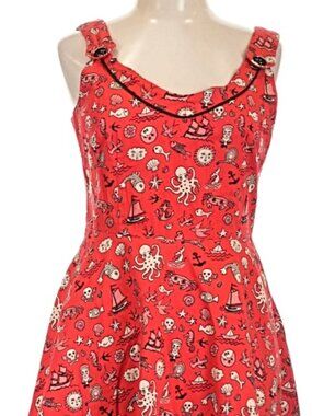 Voodoo Vixen Red Nautical Dress